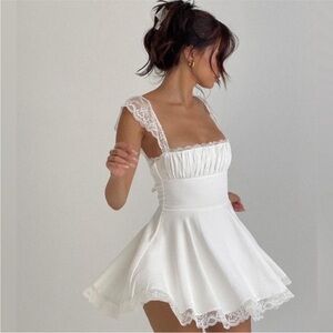 HOUSE OF CB 'Kaia' Ivory A-Line Mini Dress NWOT Size S